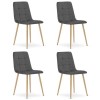 Set 4 scaune bucatarie/living, Artool, Kara, catifea, metal, gri si natur, 44.5x50.5x87 cm