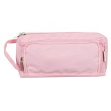 Penar extensibil pentru rechizite si accesorii, doua compartimente cu organizare inteligenta, roz, 23 x 10 x 10 cm