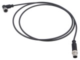 Cablu HARTING 4 pini PUR 1,5m pentru senzori cu conector M12 tată și mamă unghiulară
