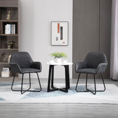 HOMCOM set scaune imitatie piele, 60x56.5x85cm negru