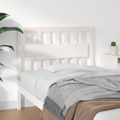 vidaXL Tăblie de pat, alb, 105,5x4x100 cm, lemn masiv de pin foto