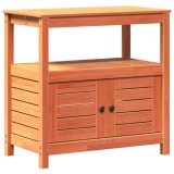 Cumpara ieftin Masa de plantare cu rafturi maro 82,5x45x81 cm lemn masiv pin