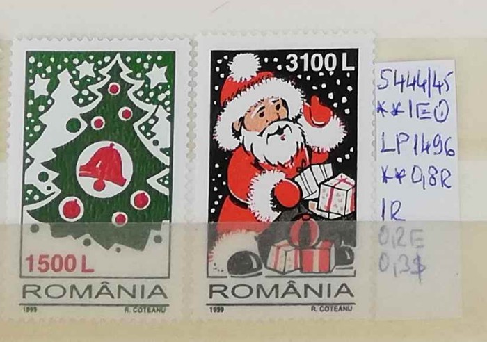 1999 Craciunul, LP1496, MNH Pret 1,4+1 Lei