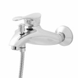 Cumpara ieftin Baterie cada/dus GoodHome Sopot, monocomanda, crom, cartus ceramic 35mm, alama/zinc, montaj perete