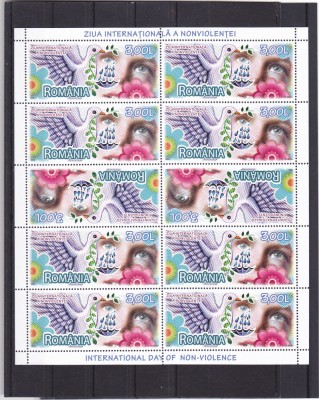 ROMANIA - 2009 ZIUA NONVIOLENTEI, MINICOALA, MNH - LP 1847c foto