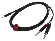 Cablu Jack 3,5mm la Jack 6,3mm x2 3m negru REDS MUSIC PVC ecranat stereo