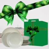 Set farfurii 12 piese, 4 persoane, Ivory, Alb Ivoire cu liniute