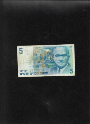 Israel 5 new sheqalim 1985 seria6441586101 foto