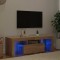vidaXL Comodă TV cu lumini LED, stejar Sonoma, 120x35x40 cm