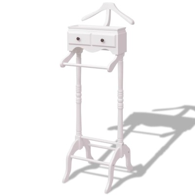vidaXL Organizator &amp;icirc;mbrăcăminte cu dulap din lemn, alb 242751 foto