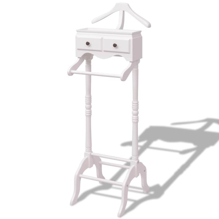 vidaXL Organizator &icirc;mbrăcăminte cu dulap din lemn, alb 242751