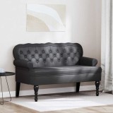 vidaXL Bancă Chesterfield Negru 119.5 x 64.5 x 75 cm Piele artificială 42019299