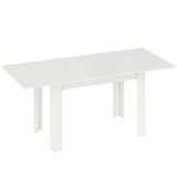 HOMCOM Masă extensibilă 140-180x80cm, albă, pentru 6-8 persoane, pentru spații mici | Aosom Romania