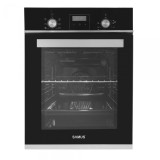 Cuptor incorporabil Samus SCE459GTBV, Panou control din sticla neagra, 47 l, 6 functii, 1900 W, Timer digital tactil