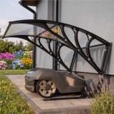 Garaj pentru robot de tuns gazon, policarbonat UV, 100x80 cm, negru