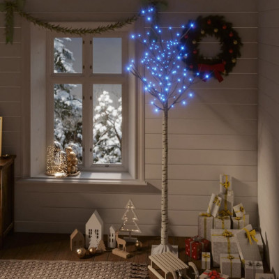 vidaXL Pom de Crăciun, 180 LED-uri, albastru, 1,8 m, salcie, int./ext. foto