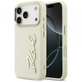 Husa pentru Apple iPhone 17 Pro, Karl Lagerfeld, Script Logo, Bej