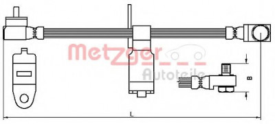 Conducta / cablu frana FORD TRANSIT platou / sasiu (FM, FN) (2000 - 2006) METZGER 4112542 foto