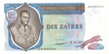 Zair 10 Zaires Mobutu 1977 P-23 Stampila Regionala Seria 6702273