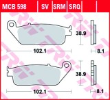 Set placute frana TRW MCB598 - Honda CB 400-600-1000 - CBR 750 - VT 1100 Shadow - Kymco People - Xciting- Suzuki GSF - GSX 400cc