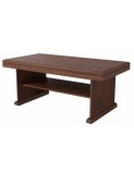 Masuta cafea cu raft depozitare VML2, PAL, insertii MDF, 125x65x53 cm, Nuc