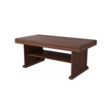 Masuta cafea cu raft depozitare VML2, PAL, insertii MDF, 125x65x53 cm, Nuc