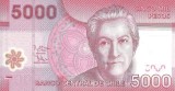 Bancnota Chile 5.000 Pesos 2014 - P163e UNC ( polimer - vezi descriere )