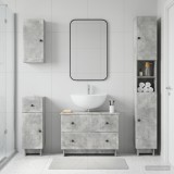 Cumpara ieftin Set de dulapuri pentru baie, 4 piese EDE Gri Beton