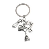 Breloc set ustensile bucatarie, unisex, accesorii pentru rucsac, geanta sau portofel, Oem