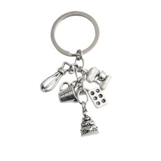 Breloc set ustensile bucatarie, unisex, accesorii pentru rucsac, geanta sau portofel