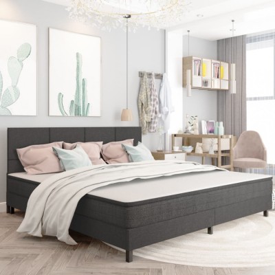 vidaXL Pat continental, gri &amp;icirc;nchis, 200 x 200 cm, material textil 3054719 foto