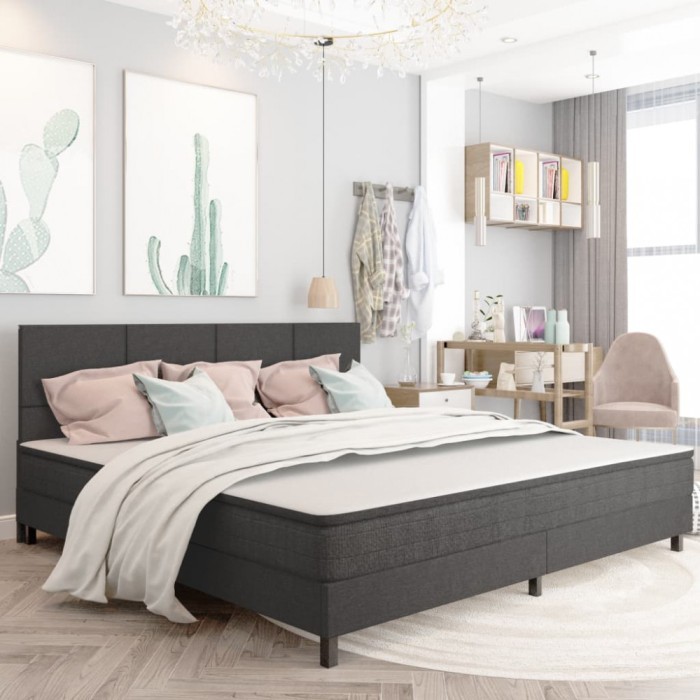 vidaXL Pat continental, gri &icirc;nchis, 200 x 200 cm, material textil 3054719