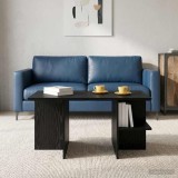 vidaXL Masă de cafea Stejar Negru 87 x 50 x 45 cm Lemn prelucrat 8001056