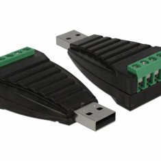 Adaptor USB la Serial RS-422/485 terminal block cu surge protection 600 W isolation 2.5 kV extended, Delock 87738