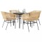 Gossi set mobilier de gradina cu perne 5 piese maro sticla polirattan