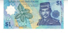B11 - Bancnota foarte veche - Brunei - 1 dolar - 1996