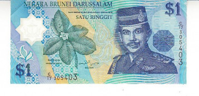 M1 - Bancnota foarte veche - Brunei - 1 dolar - 1996 foto