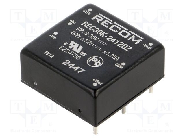 Convertor DC/DC RECOM 30W 9-36V la 12V/-12V