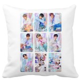 Cumpara ieftin Perna Decorativa BTS Army 5, 40x40 cm, Alba, Mata, Husa Detasabila, Burduf