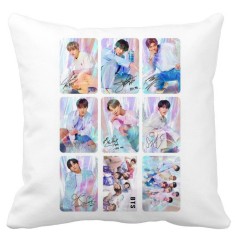 Perna Decorativa BTS Army 5, 40x40 cm, Alba, Mata, Husa Detasabila, Burduf foto