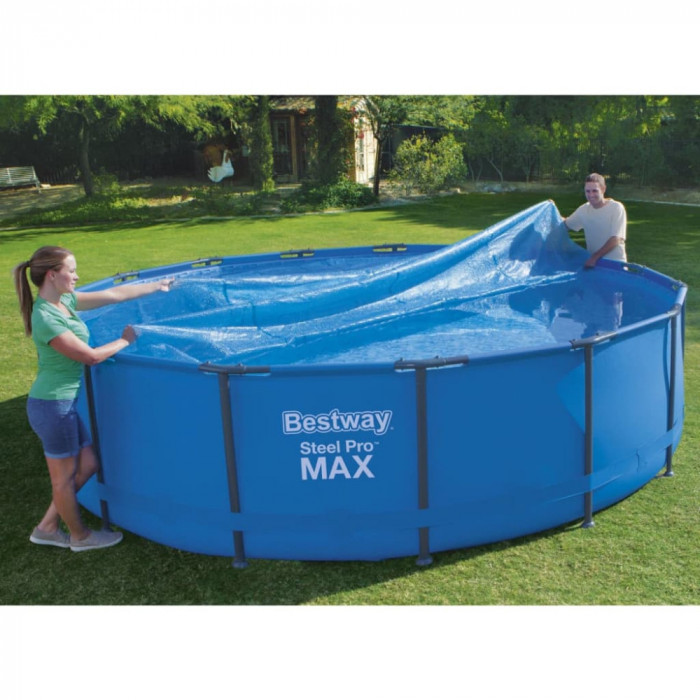 Bestway Husa solara pentru piscina Flowclear, albastru, 462 cm, rotund GartenMobel Dekor