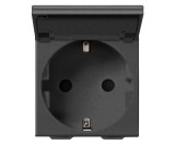 Priza schuko standard german cu capac 2M Vimar Neve carbon matt 09208.C.CM