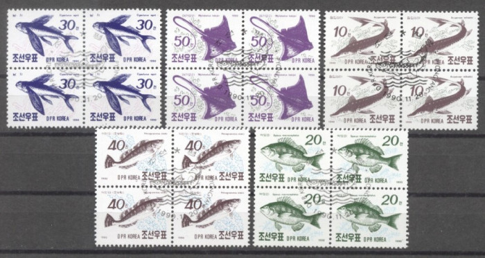 Korea 1990 Fish x 4, used G.368