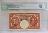 JAMAICA 1955 - ADMINISTRATIA BRITANICA - 5 SHILLINGS GRADATA ICG 50- George VI (364)