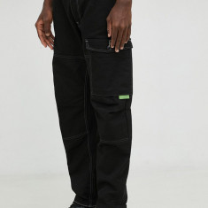 G-Star Raw pantaloni Barbati, culoarea negru, cu fason cargo