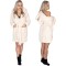 Halat de baie pentru femei pana la genunchi, gluga cu urechi , marimea L/XL, bej Household NewTrend