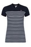 Cumpara ieftin Tricou Dama Tommy Hilfiger Negru Bumbac Organic Slim Fit