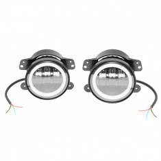 Set 2 lampi cu 6 LED-uri 10-60V 30W cu lumina de zi tip Angel Eyes