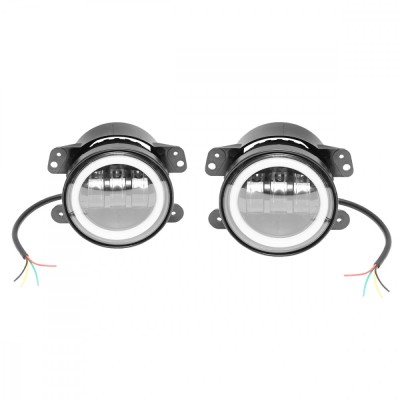 Set 2 lampi cu 6 LED-uri 10-60V 30W cu lumina de zi tip Angel Eyes foto