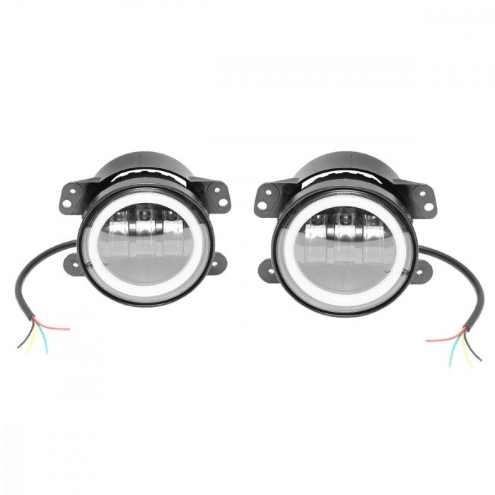 Set 2 lampi cu 6 LED-uri 10-60V 30W cu lumina de zi tip Angel Eyes